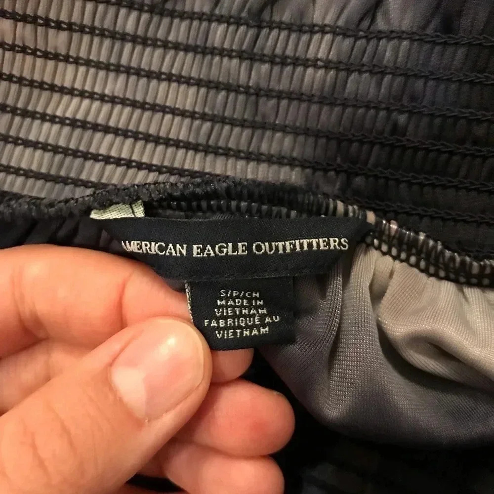 American Eagle Off Shoulder Top Tie Dye Velour - Picture 9 of 11